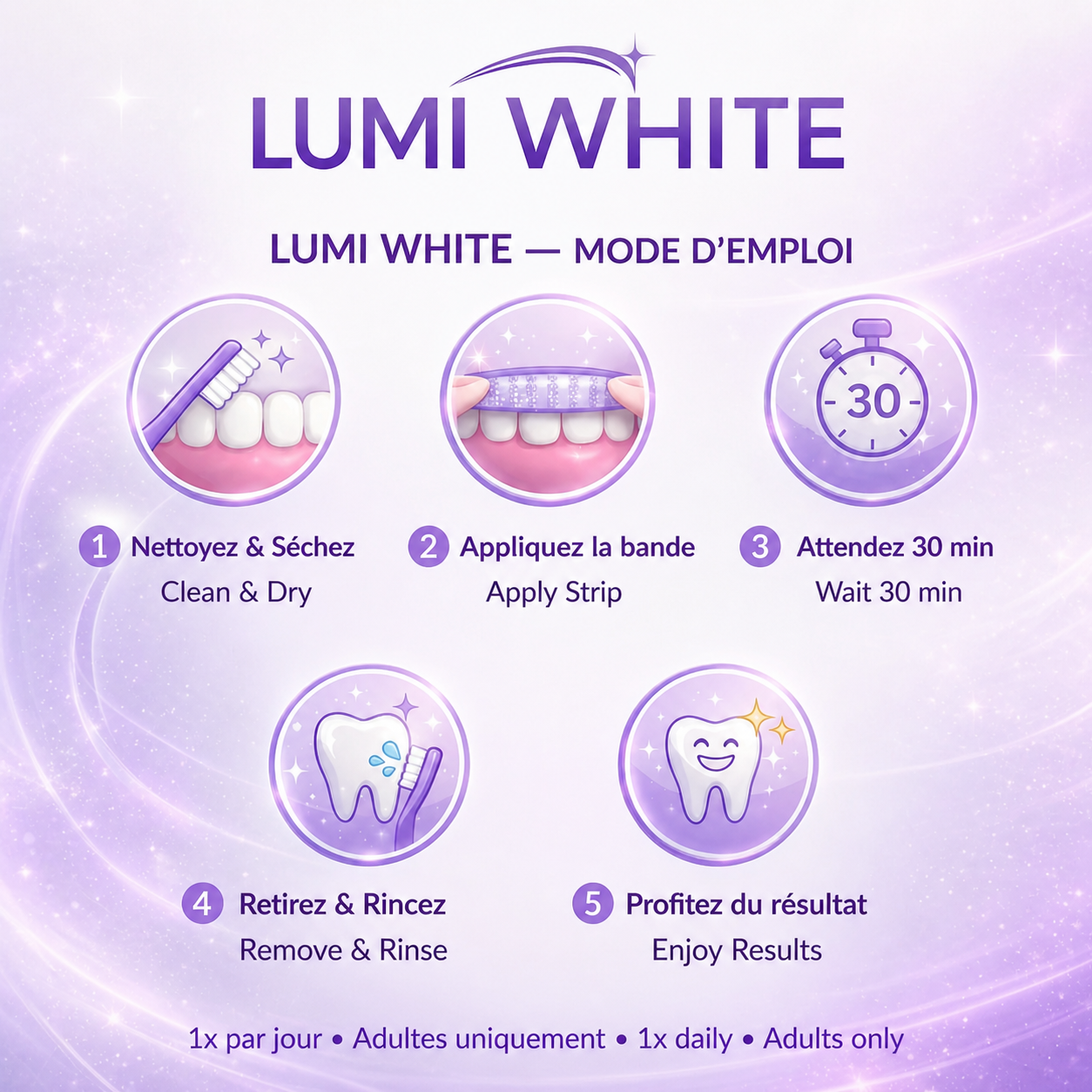 BANDES BLANCHISSANTES LUMI WHITE
